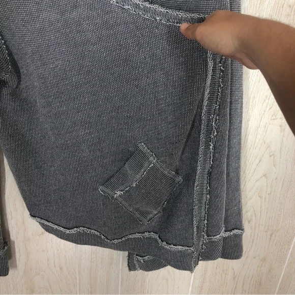 Johnny Was Pete & Greta Gray Raw Hem Open Front Cardigan - Picture 7 of 7